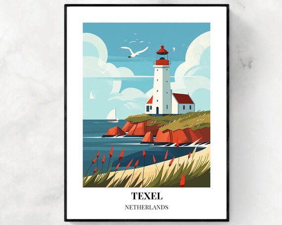 Ecomare Seal Sanctuary Travel Print Wall Art Texel Netherlands City Print Ecomare Seal Sanctuary Travel Gift Wall Art