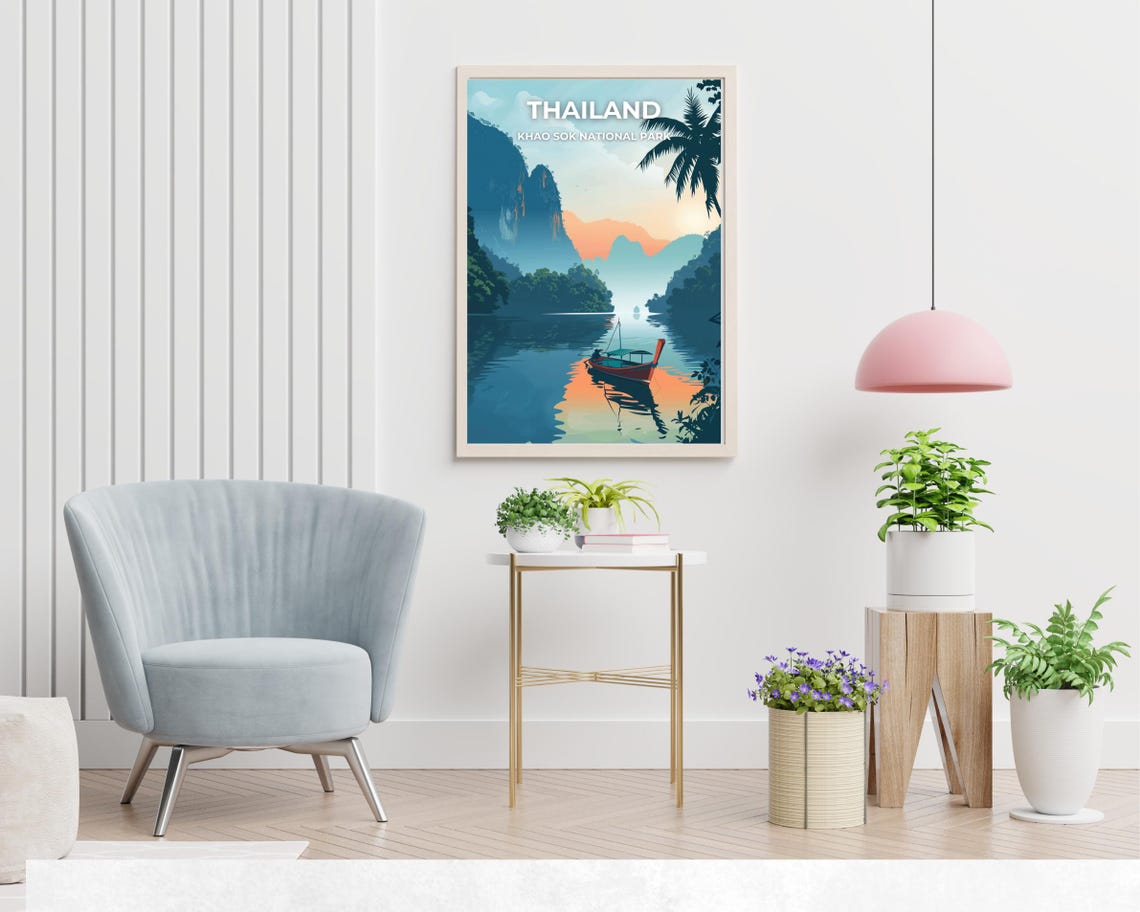 Thailand Khao Sok National Park Travel Print Wall Art Thailand Khao Sok National Park City Print Thailand Thailand - Image 2