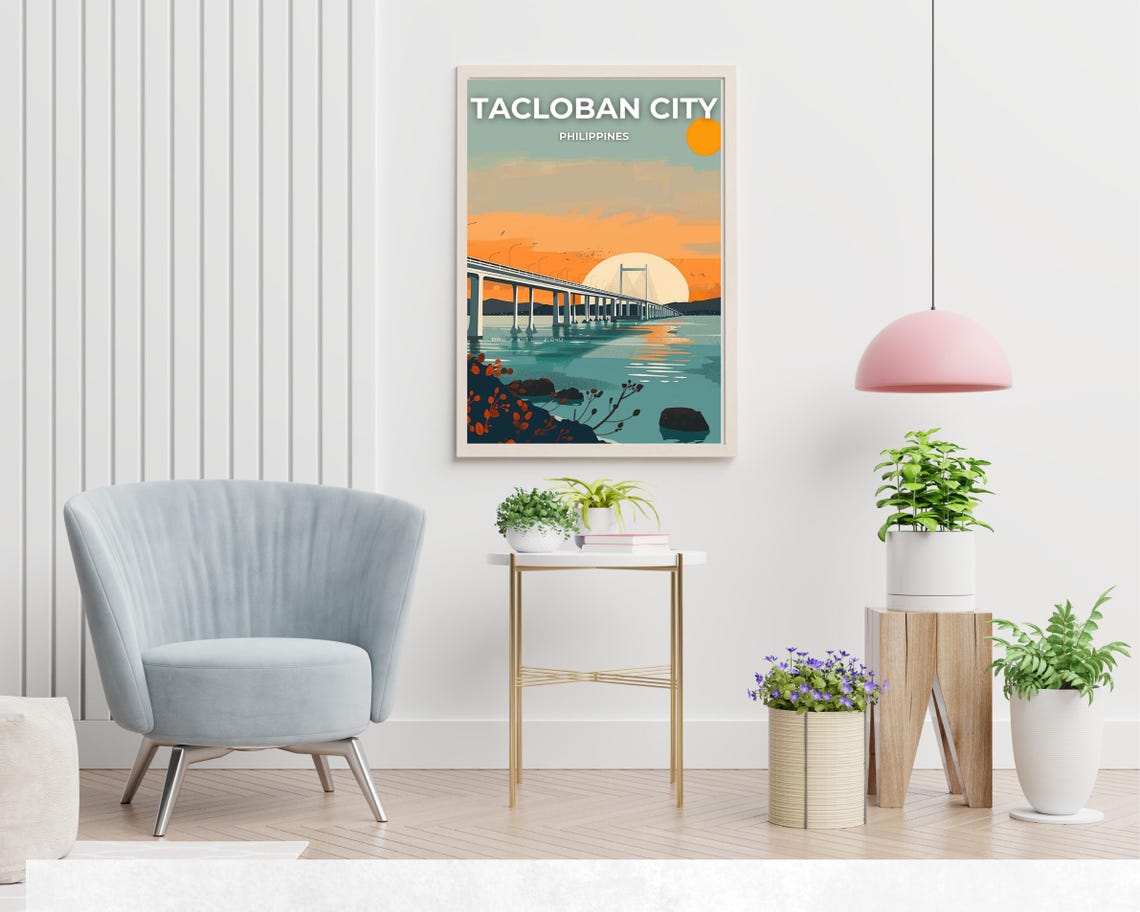 San Juanico Bridge Travel Print Wall Art Tacloban City Philippines City Print San Juanico Bridge Travel Gift San Juanico Bridge Poster - Image 2