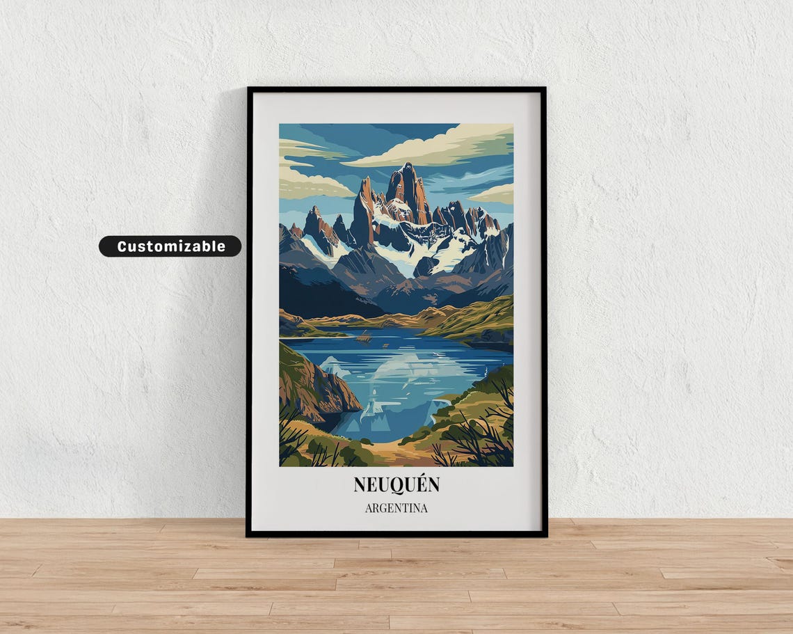 Neuqun Argentina Travel Poster Custom Wall Art