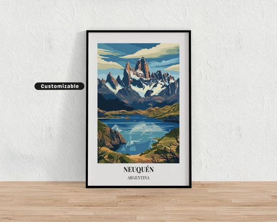 Neuqun Argentina Travel Poster Custom Wall Art