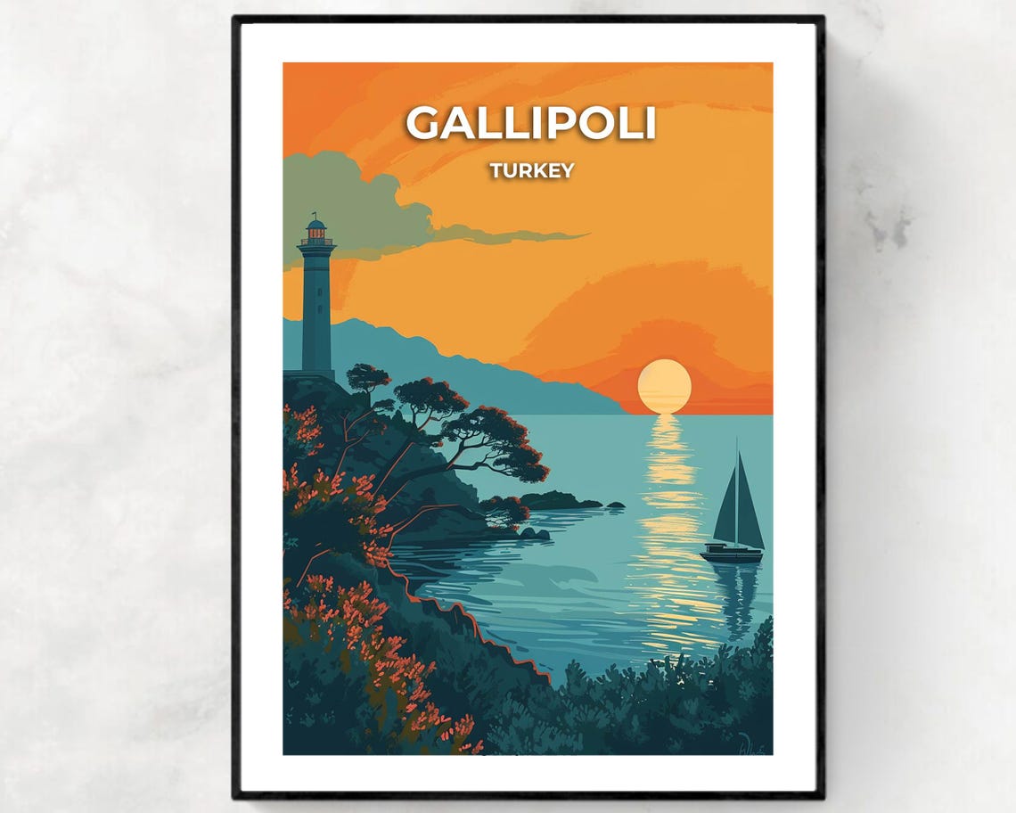 Gallipoli Travel Print Wall Art Gallipoli Turkey City Print Gallipoli Travel Gift Gallipoli City Poster Travel Gift