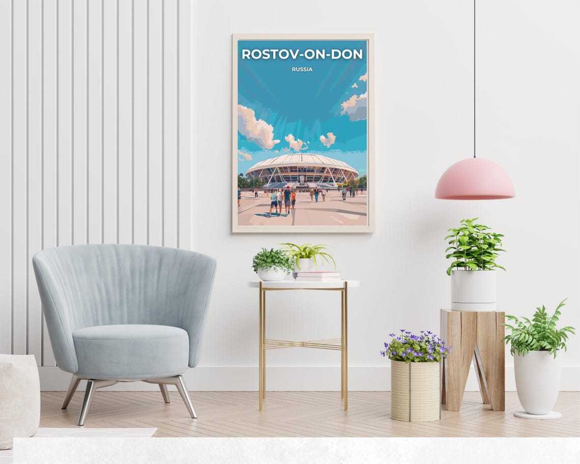 Rostov Arena Travel Print Wall Art Rostov On Don Russia City Print Rostov Arena Travel Gift Rostov Arena Poster - Image 2