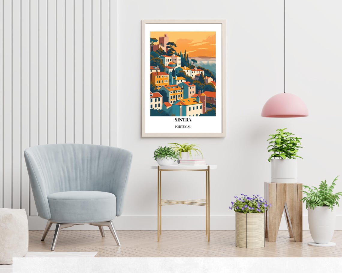 Sintra Travel Print Wall Art Sintra Portugal City Print Pena Palace Travel Gift Pena Palace Poster Travel Gift - Image 2