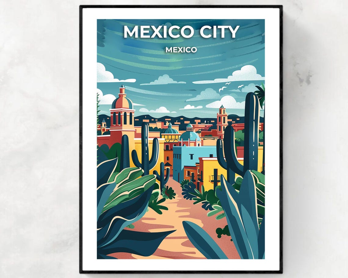 Mexico City Travel Print Wall Art Mexico City Mexico City Print Mexico City Travel Gift Mexico City City Poster