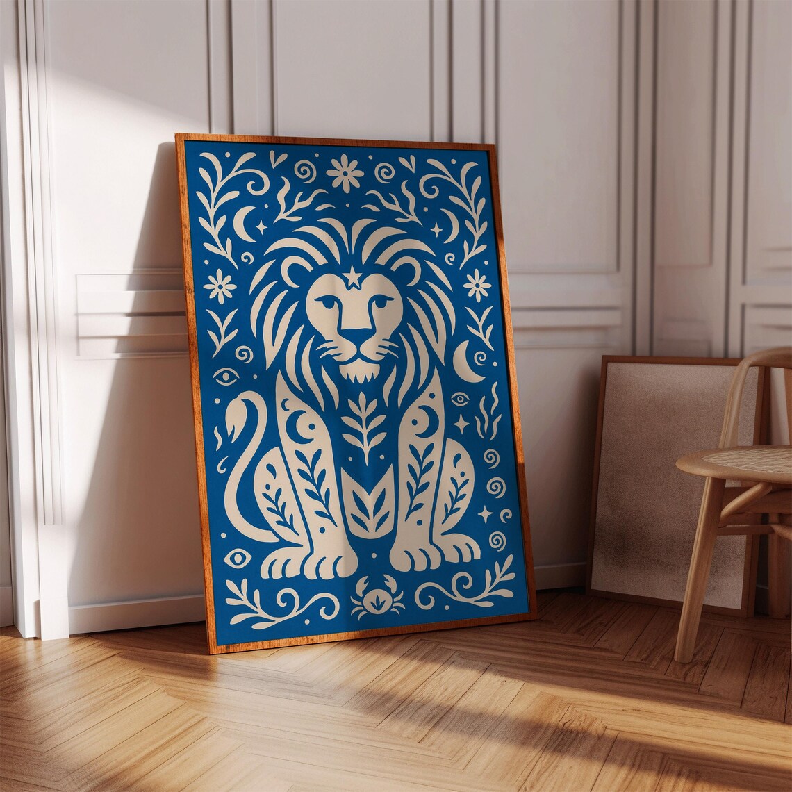 Leo Zodiac Sign Folk Astrology Lion Art Print