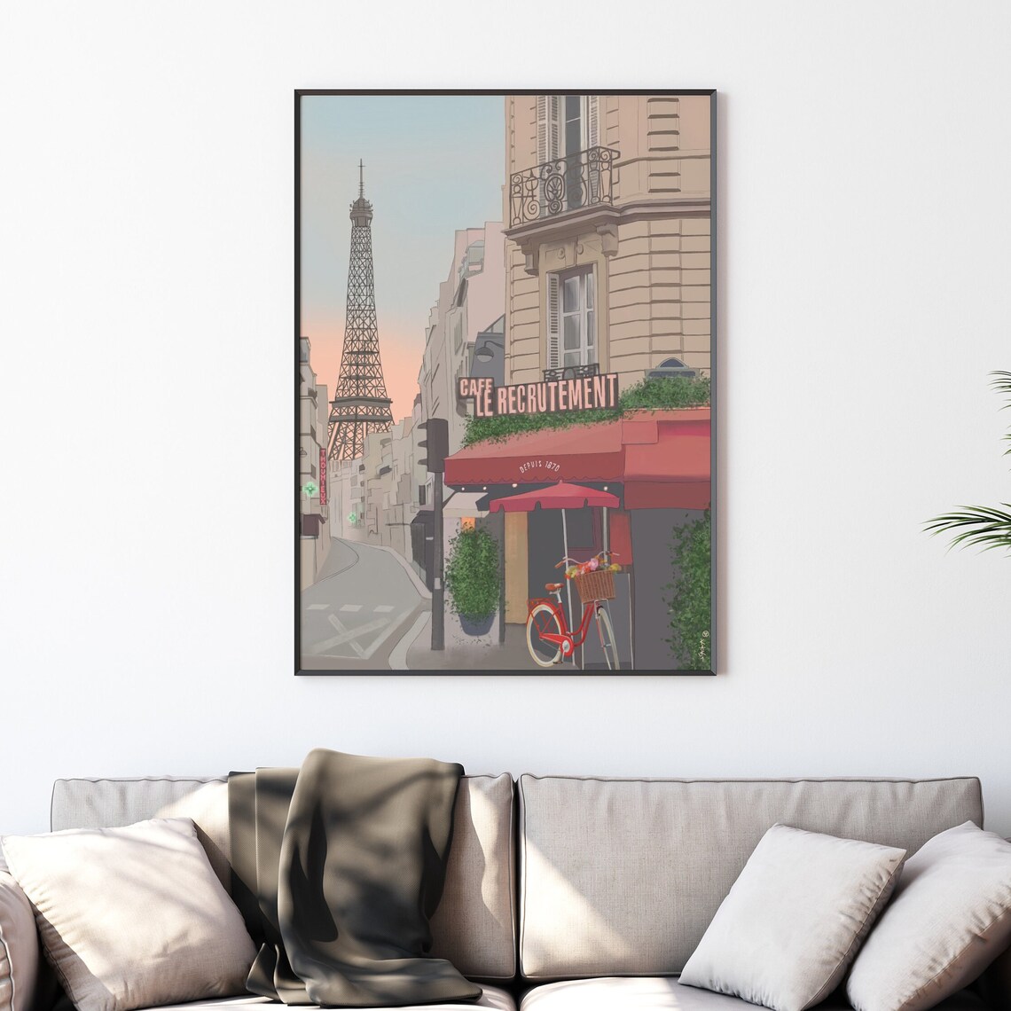 Paris Travel Poster, Eiffel Tower Illustration - Image 2