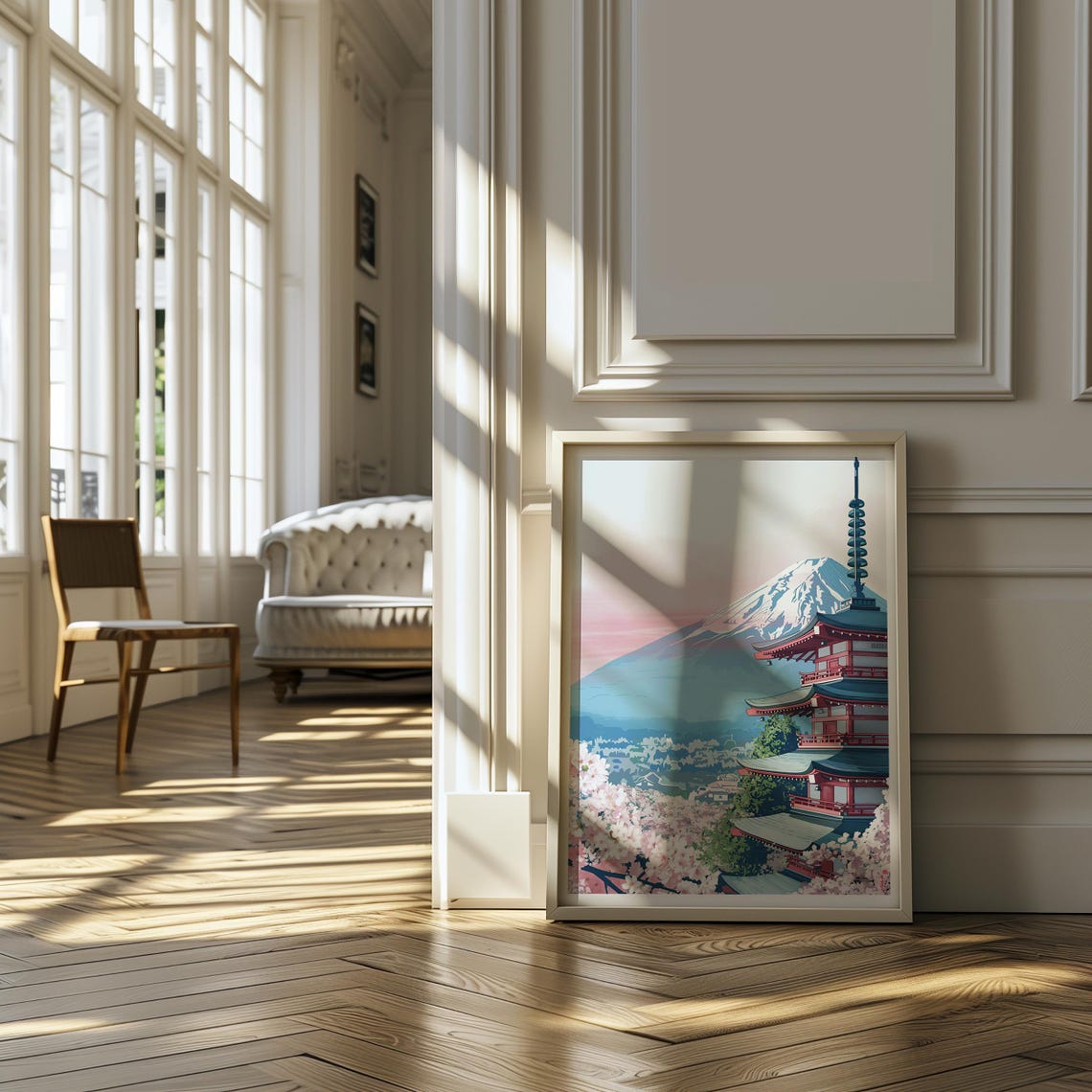 Japan Travel Illustration Mount Fuji Print Japan Travel Art Fuji Travel Illustration Japan Wall Art Japanese Temple Art - Image 4