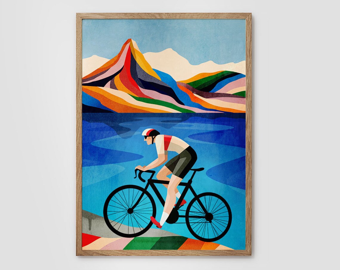 Cycling Print for Living Room or Office Decor