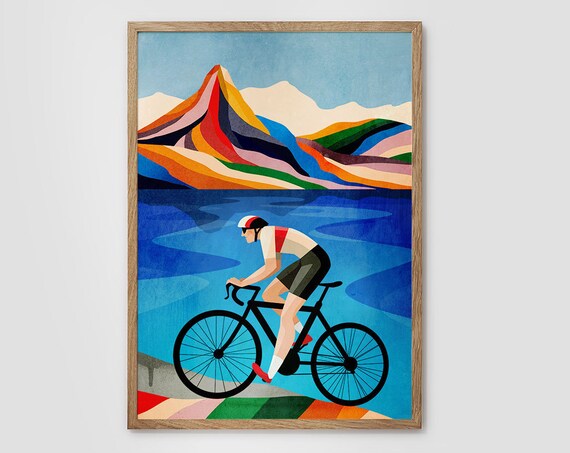 Cycling Print for Living Room or Office Decor