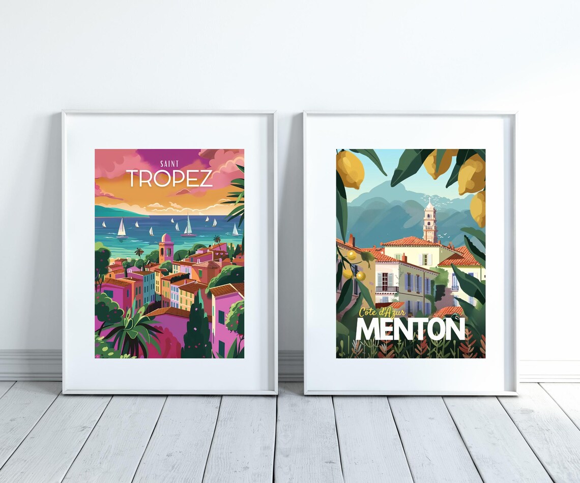 Vintage Menton Poster, French Riviera Travel Print - Image 3