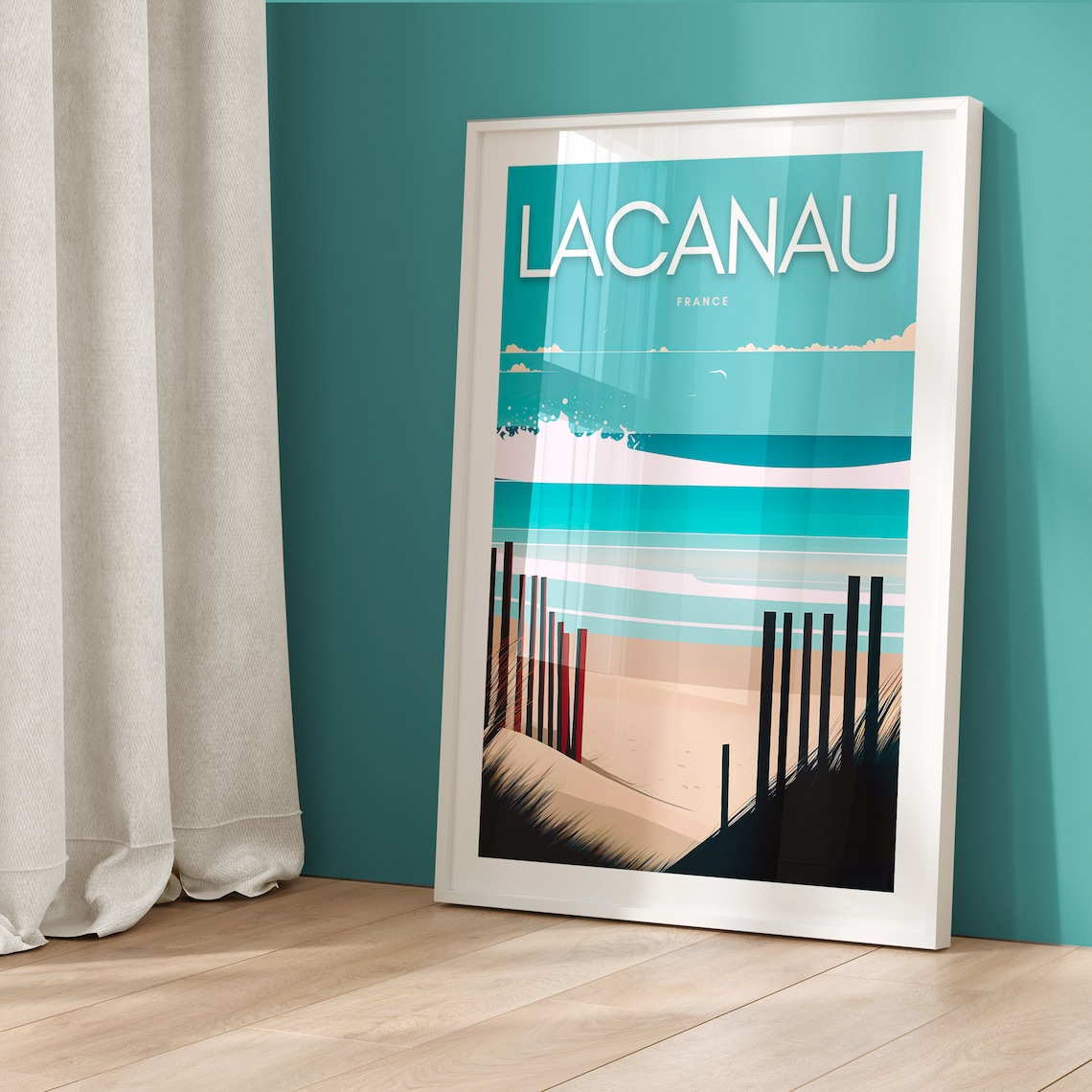 Lacanau Beach Travel Poster, France Wall Art - Image 5