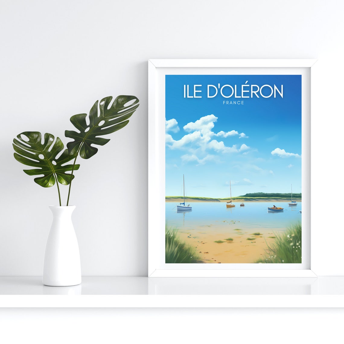 Ile D Oleron France Sailboats Beach Seaside Vintage Travel Poster - Image 4