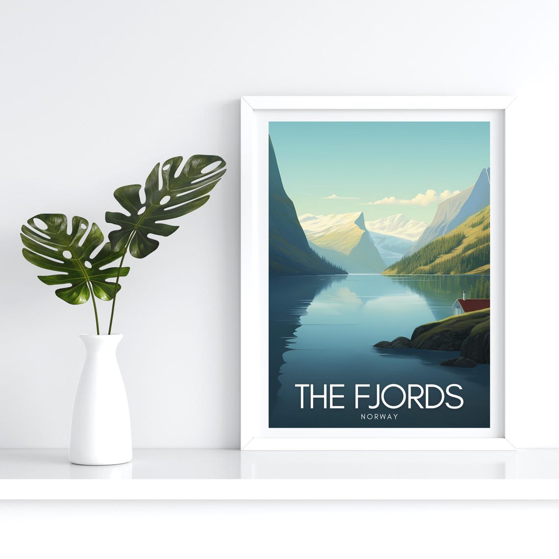 Norway Fjords Travel Poster Scenic Nordic Landscape Art Nature Wall Decor Scandinavian Mountain Print Fjord Art Gift For Nature Lovers - Image 4