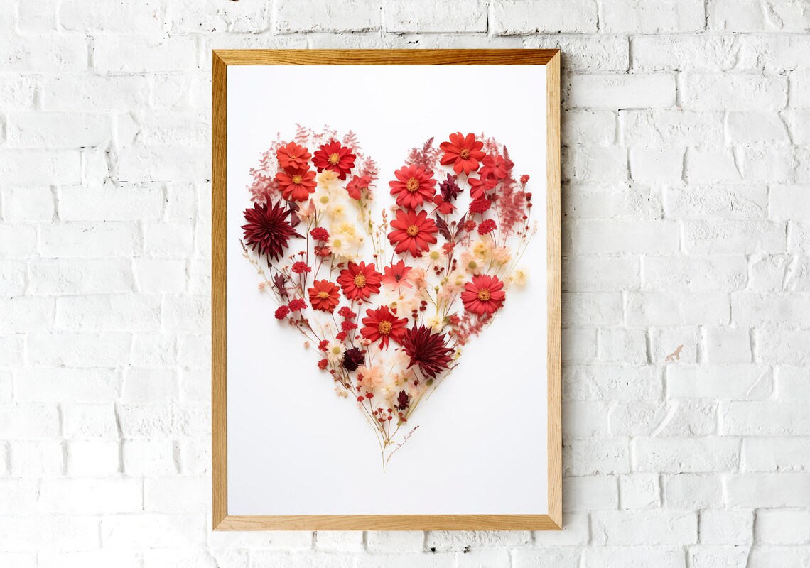 Flower Heart, Mothers Day Gift Floral Painting - Image 3