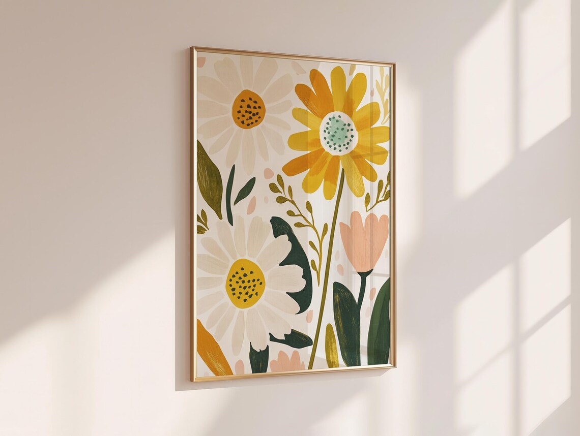 Daisy Boho Girls Room Botanical Art Print - Image 6