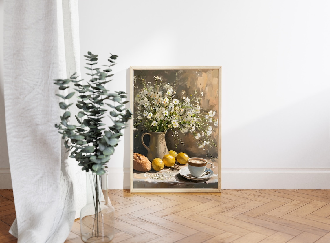 Lemons Still Life Art Print, Vintage Farmhouse Kitchen - Image 4