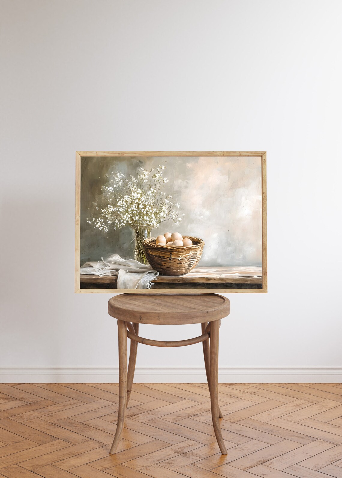 Basket of Eggs Painting, Farmhouse Kitchen Art Print - Image 5