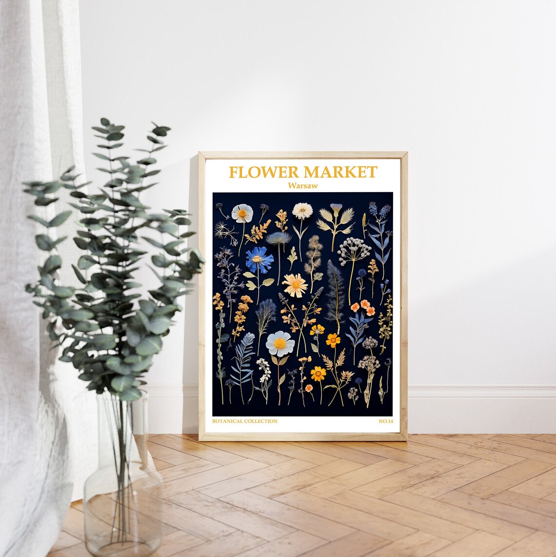Warsaw Flower Market Navy Wildflower Botanical Collection Poster - Image 4