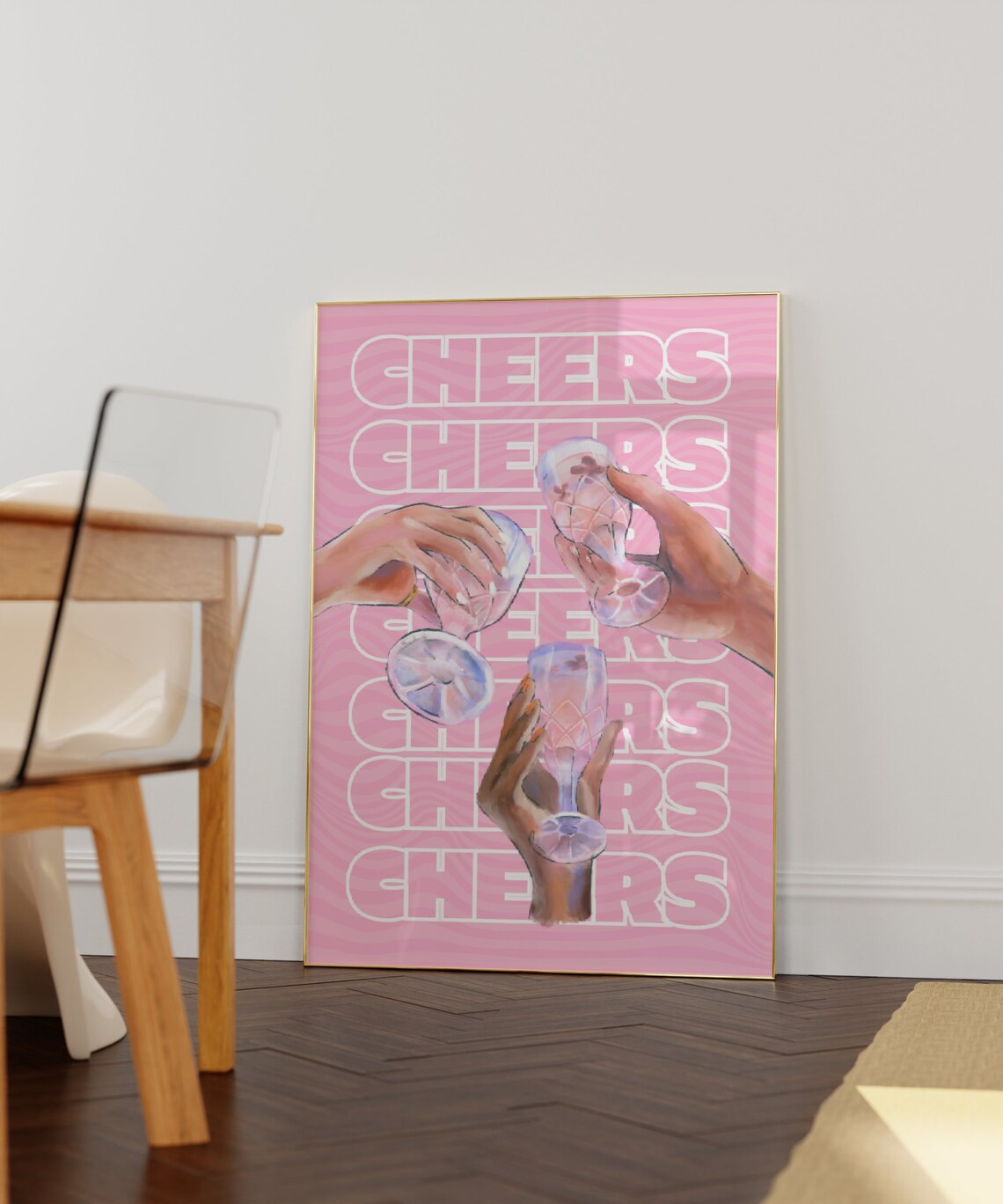Cheers Funky Retro Vintage Cocktail Art Print