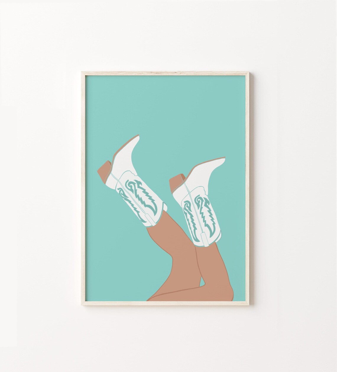 Turquoise Rodeo Print, Preppy Western Art