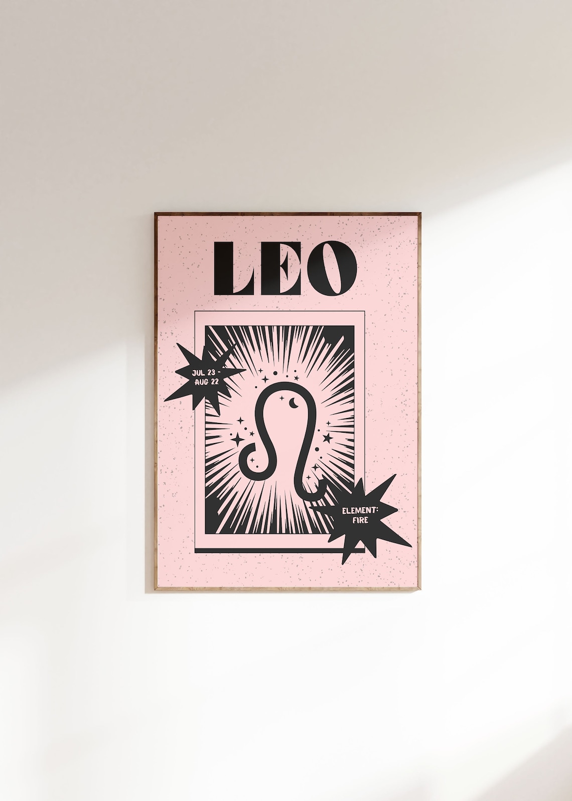 Leo Retro Zodiac Wall Print, Astrology Decor
