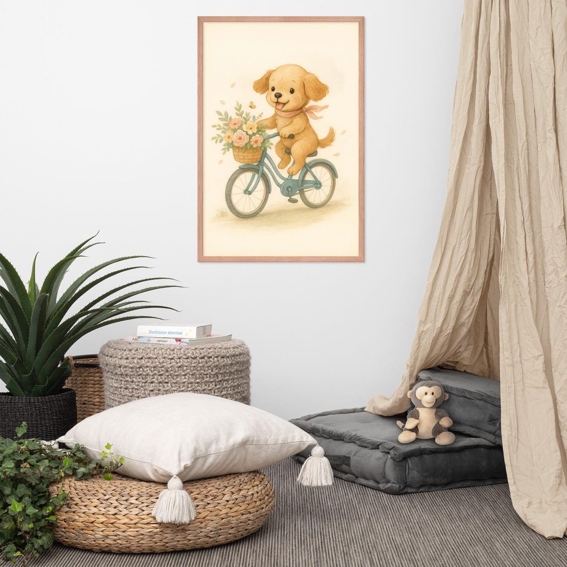 Puppy On Bike Vintage Nursery Wall Art Poster - Image 2