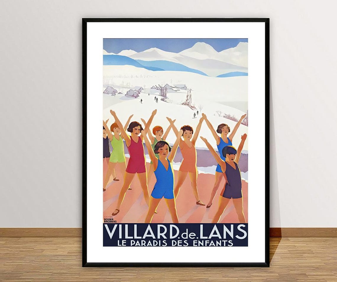 Villard de Lans Le Paradis des Enfants French Ski Poster Kids - Image 2
