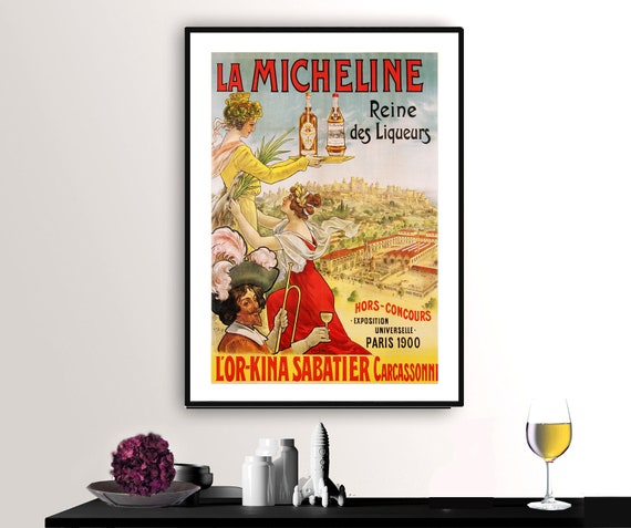 La Micheline Reine Des Liqueurs Vintage Fooddrink Poster Poster Paper Sticker Or Print Gift Idea Wall Decor