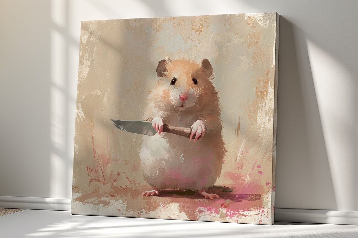 Funny Hamster Animal Wall Art, Hamster Lovers Gift - Image 4
