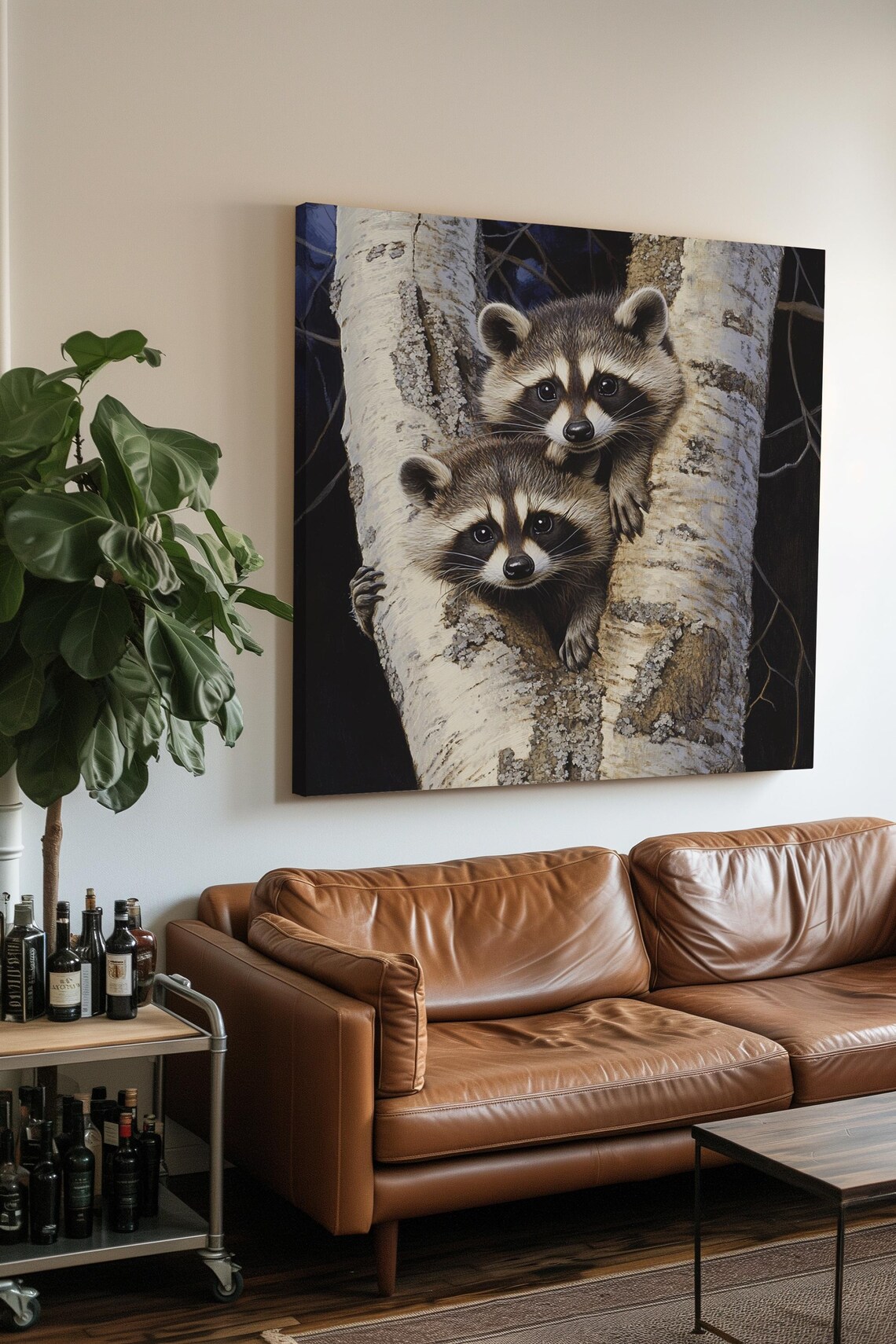 Cute Baby Raccoons Nursery Wall Art Print, Kids Room - Image 3