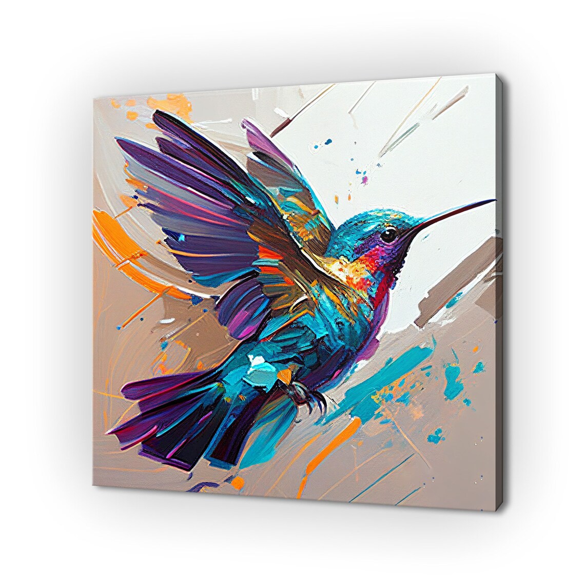 Hummingbird Colourful Art Print, Bird Wall Decor