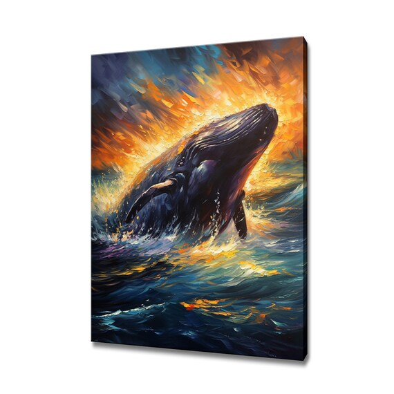 Portrait Of A Whale Print Picture Wall Hanging Handmade Art Print Home Decor Gifts Fast Free Uk Delivery