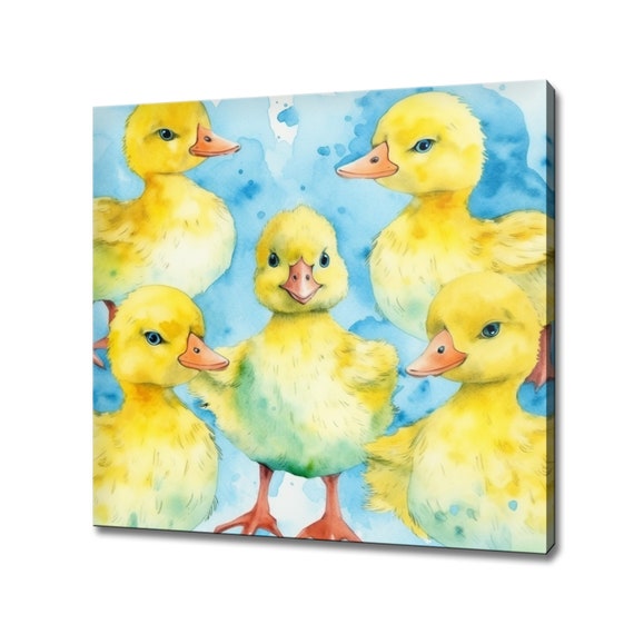 Cute Duckling Watercolour Art Print Picture Wall Hanging Handmade Home Decor Customised Gifts Wall Art Fast Free Uk Delivery