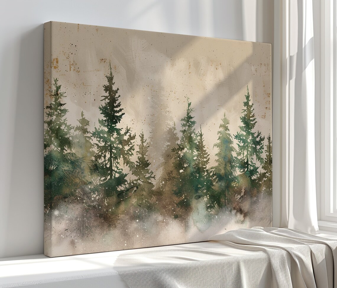 Pine Forest Art Print, Nature Landscape Decor