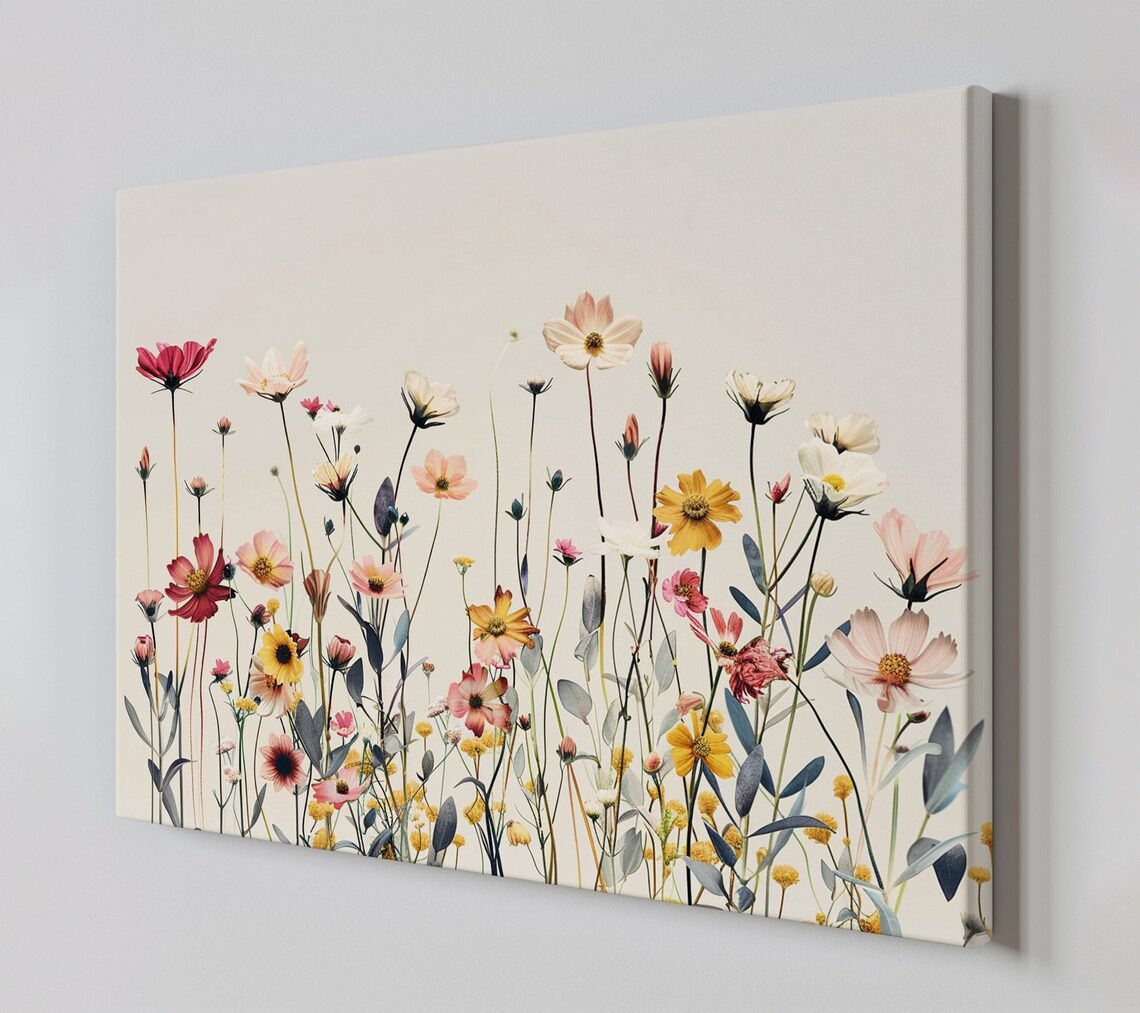 Wildflowers Colourful Floral Art Print for Home - Image 3