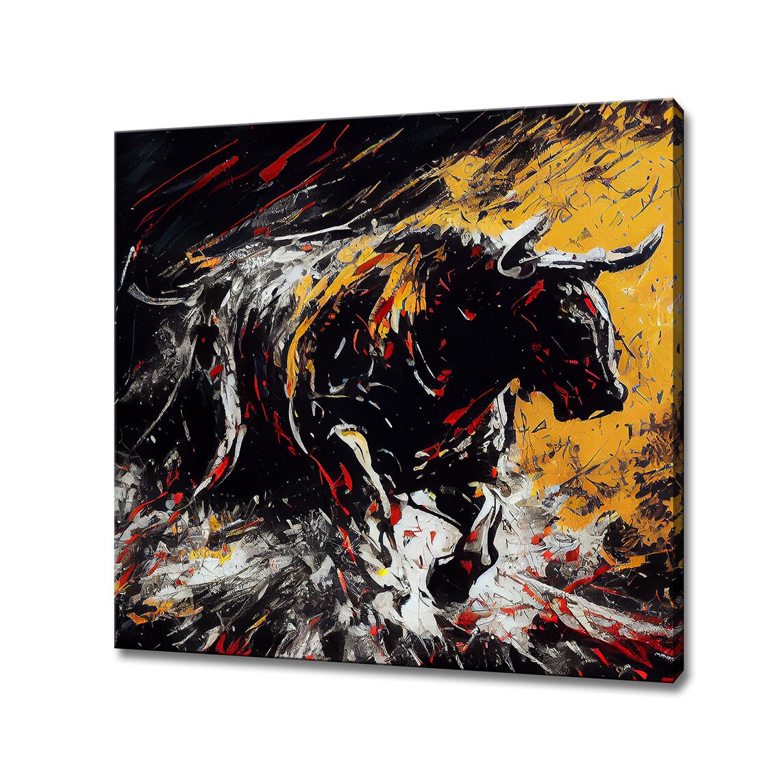Abstract Raging Bull, Pollock-Style Art Print