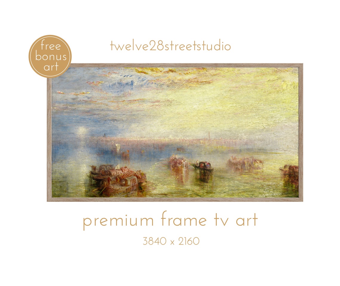 JMW Turner Approach to Venice Lagoon Golden Atmospheric Painting Print