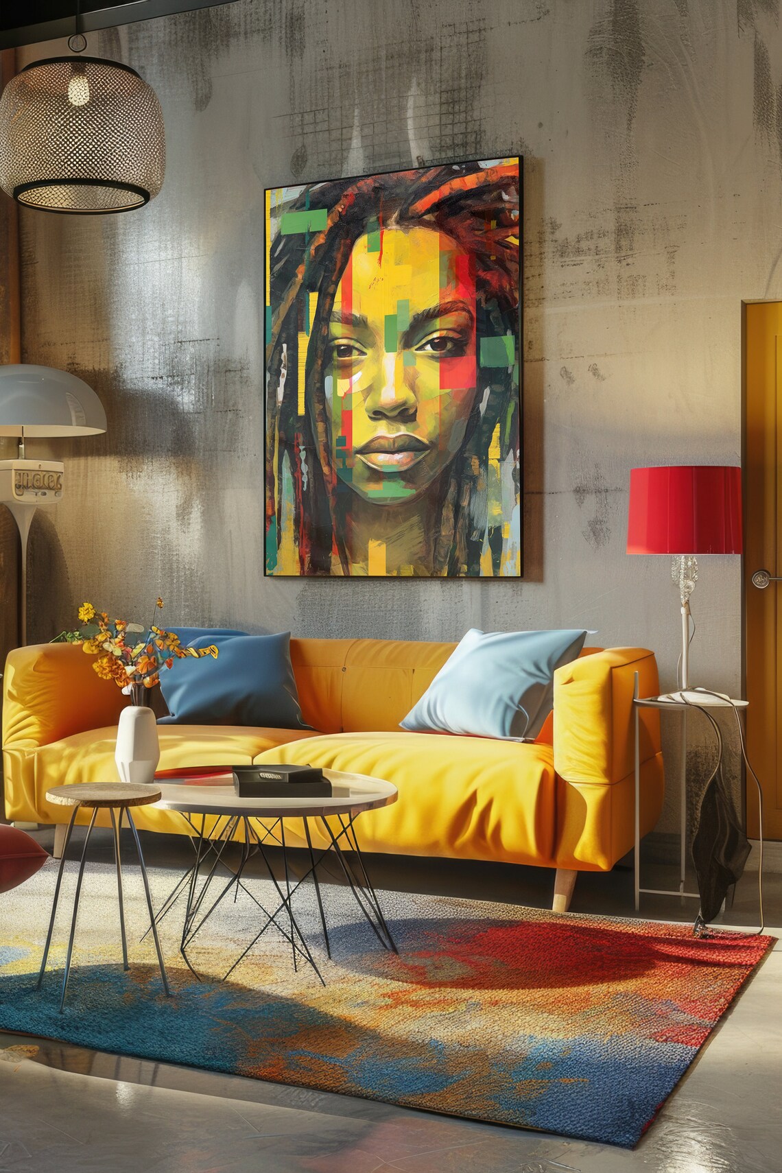 Jamaican Rasta Girl Poster, Reggae Pop Art - Image 3