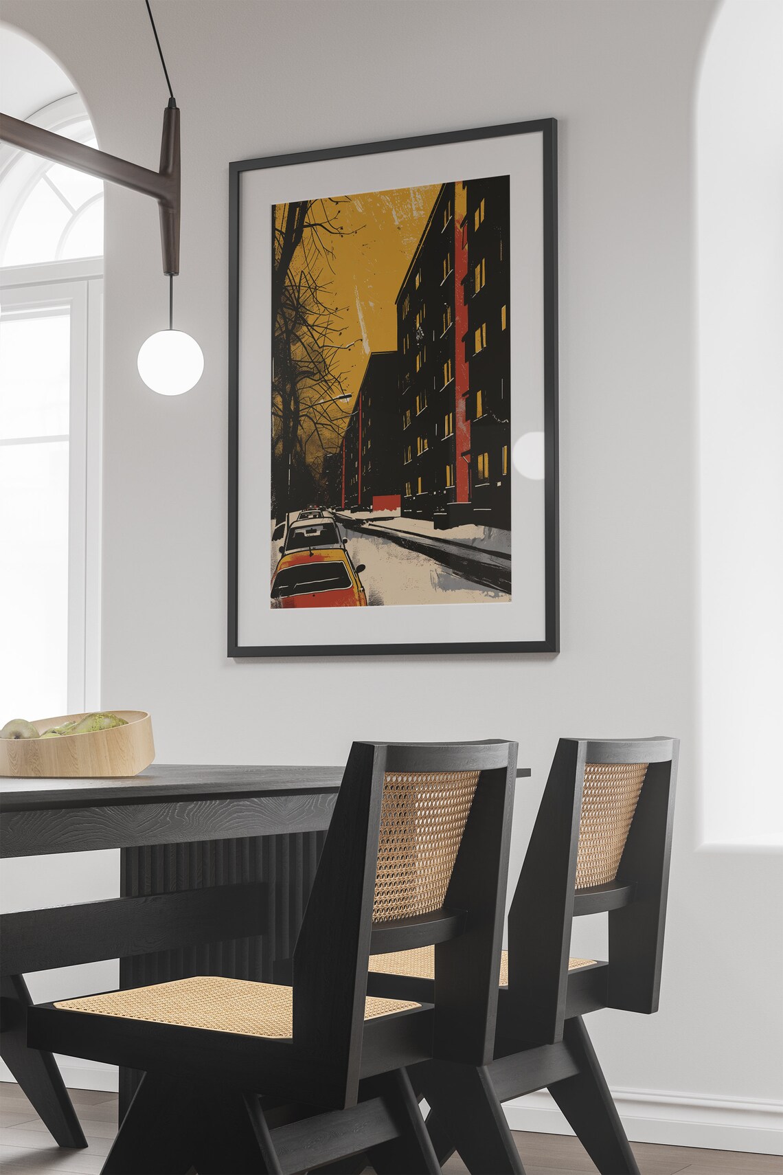 Retro Berlin East Germany Art Poster Brutalist Blocks Vintage Car - Image 4