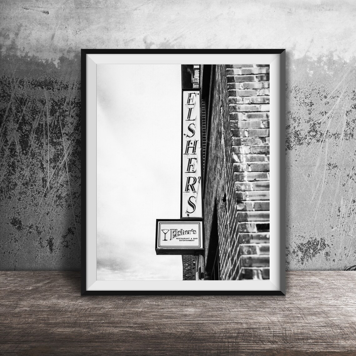 Elsher's Restaurant and Bar Vintage Brick Building Sign Poster - Image 2