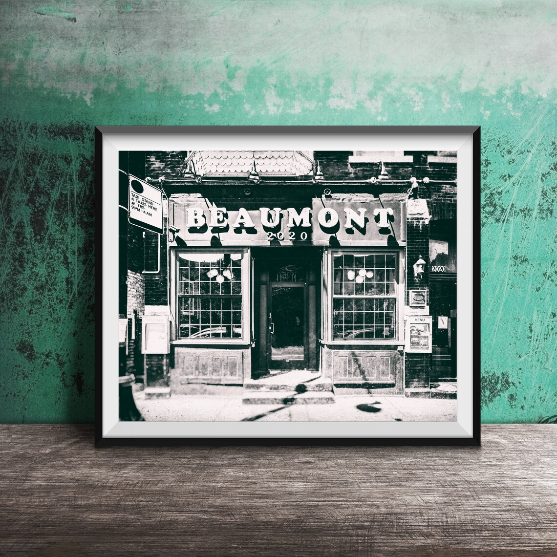 Beaumont 2020 Irish Pub Black and White Chicago Storefront Art Poster