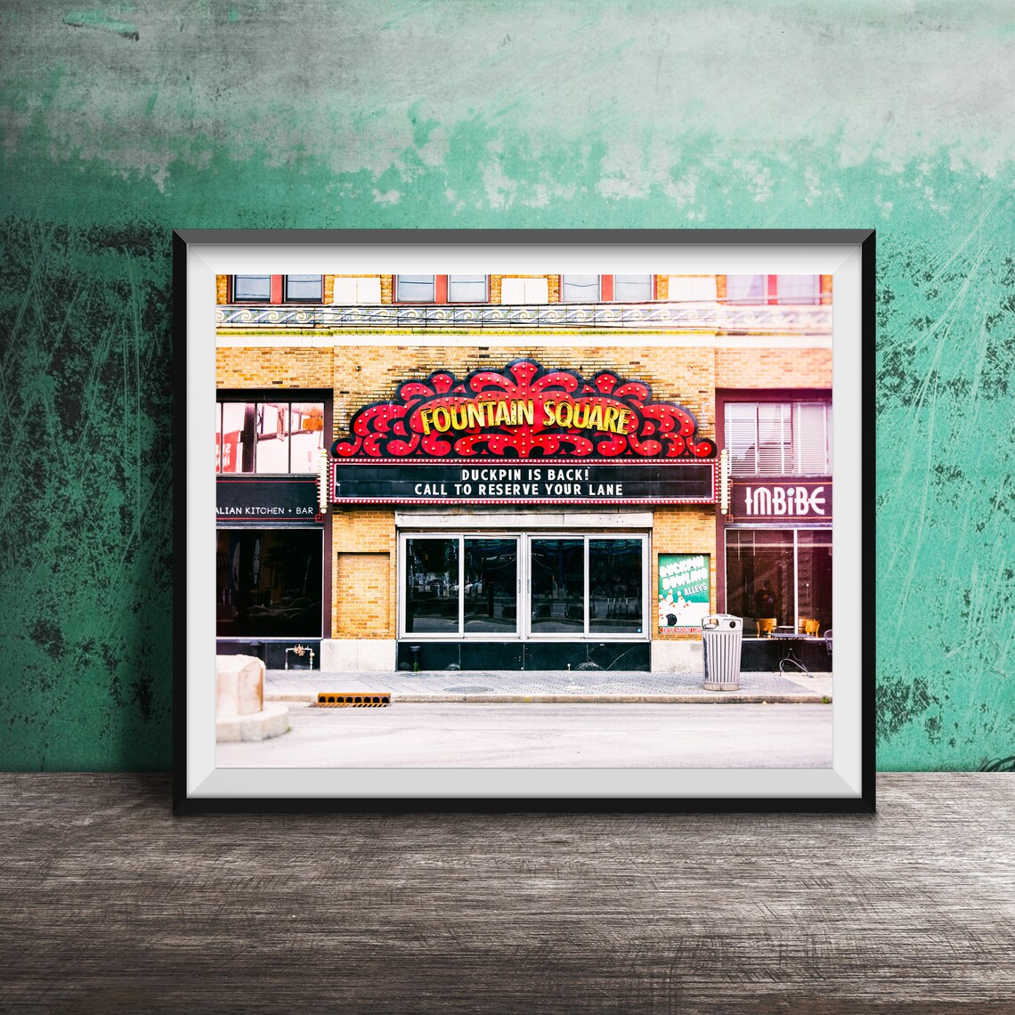 Fountain Square Indianapolis Neon Sign Art Print