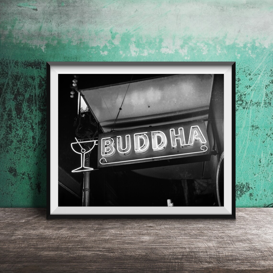 Buddha Cocktail Bar San Francisco Chinatown Red Neon Sign Poster - Image 2