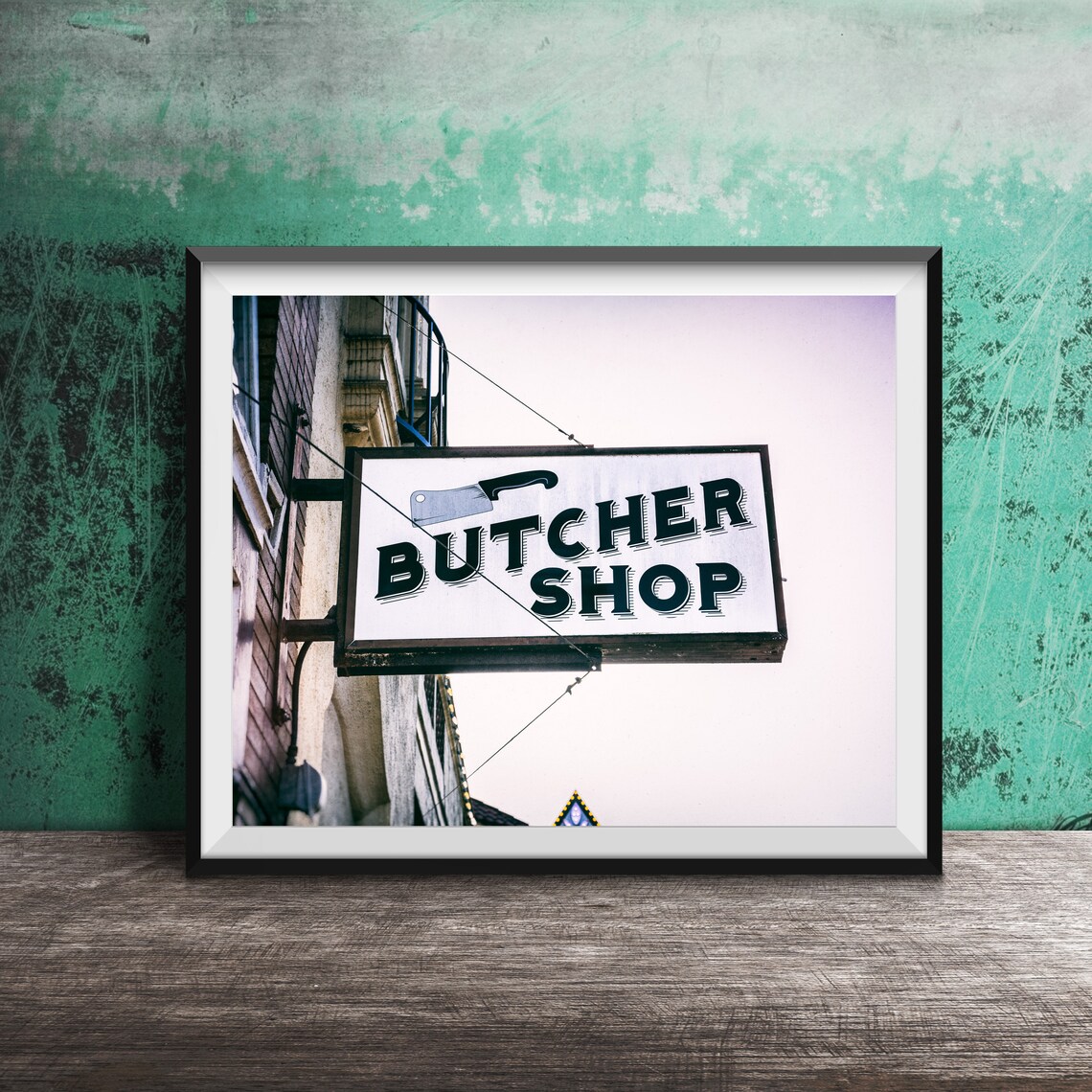 Butcher Shop Vintage Cleaver Sign Kitchen Photography Poster