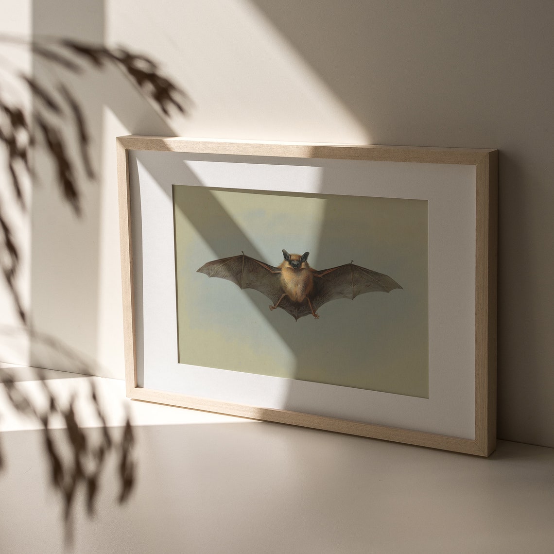 Vintage Brown Bat With Spread Wings Dark Academia Nature Poster - Image 3