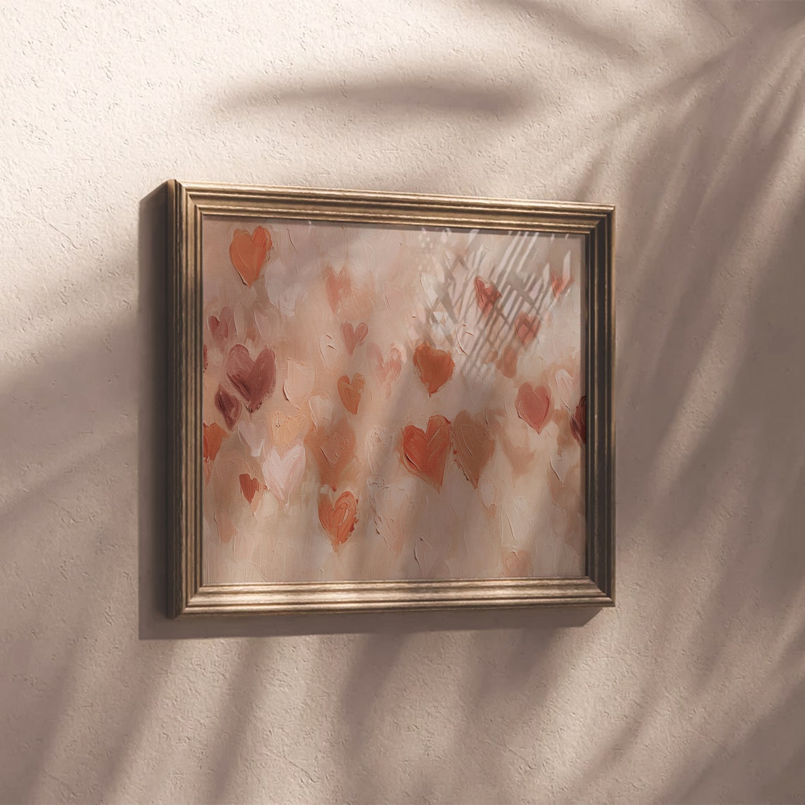 Textured Painted Hearts in Blush Pink Tones Romantic Love Poster - Image 5