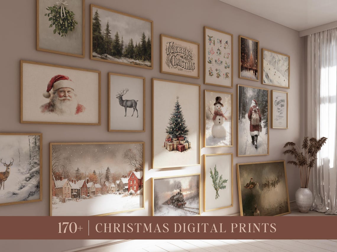 170 Plus Christmas Digital Prints Bundle Gallery Wall Poster - Image 7