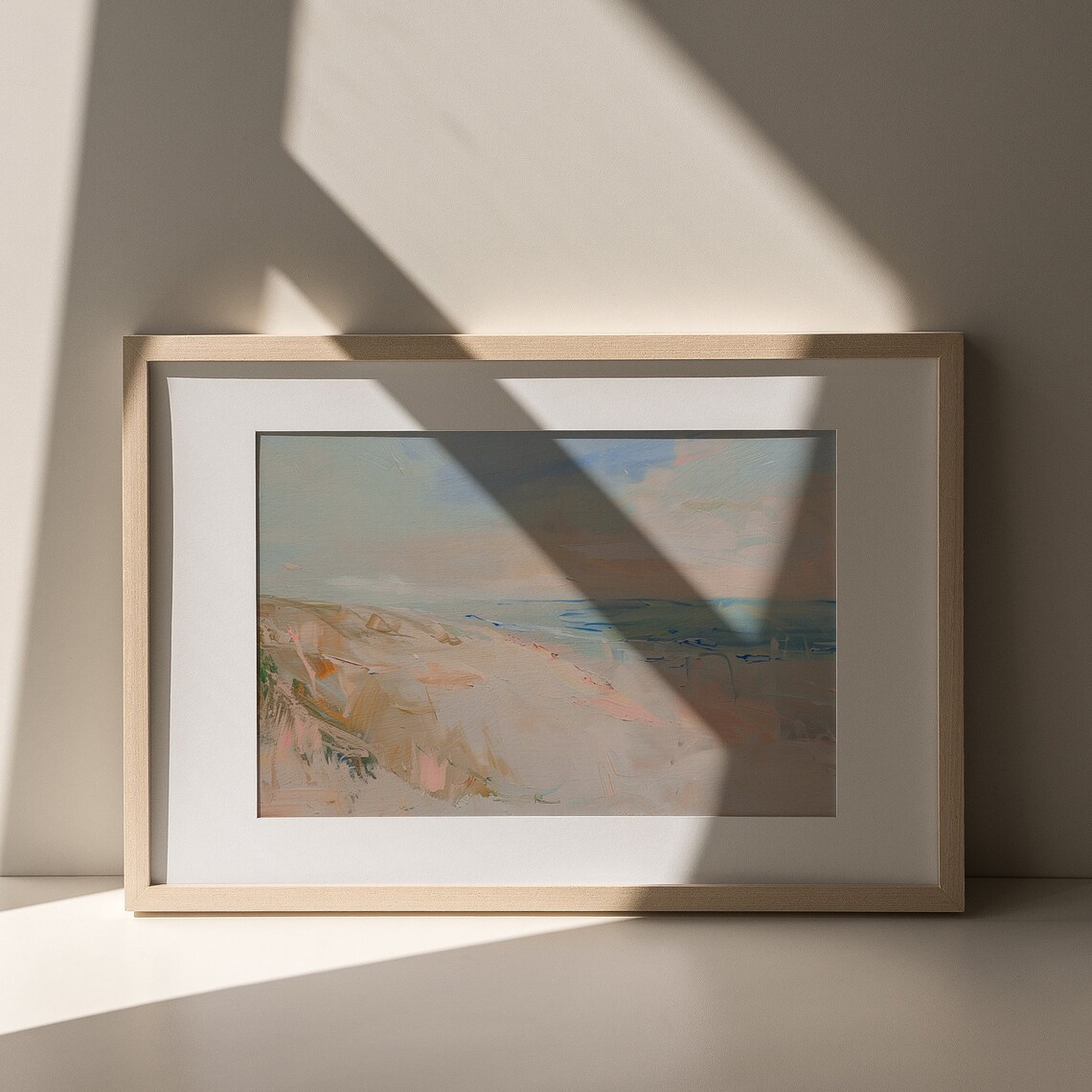 Pastel Beach Seascape Abstract Ocean Waves Soft Pink Blue Coastal Poster - Image 5
