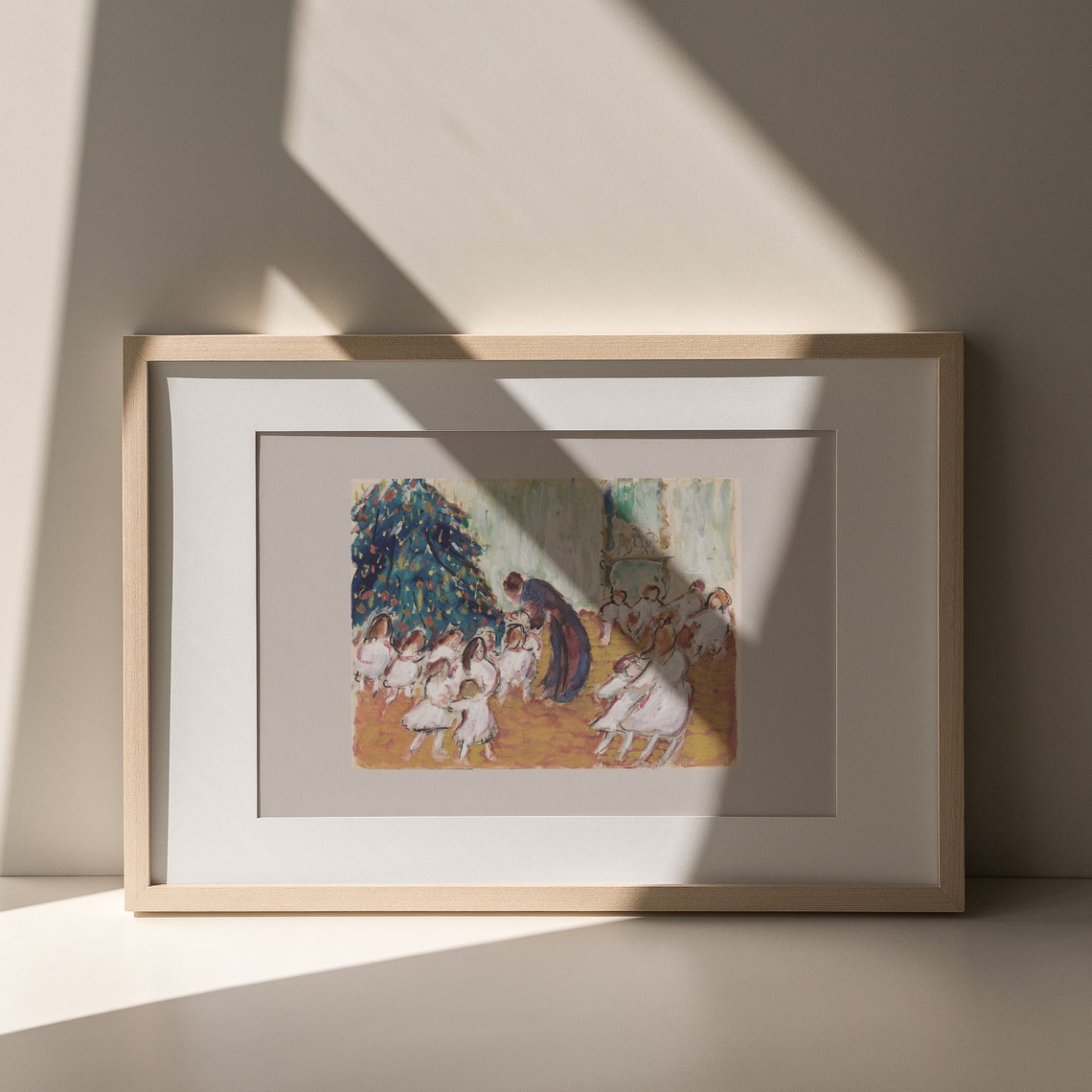 Children Around Christmas Tree Impressionist Holiday Scene Poster - Image 5